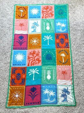 Calypso St. Barth Large Embroidered Travel Wrap Vacation Print Palm Beach